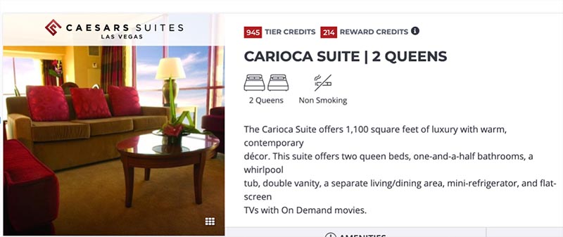 This traveler booked the Carioca Suite. But Priceline put him in a lower class category room.