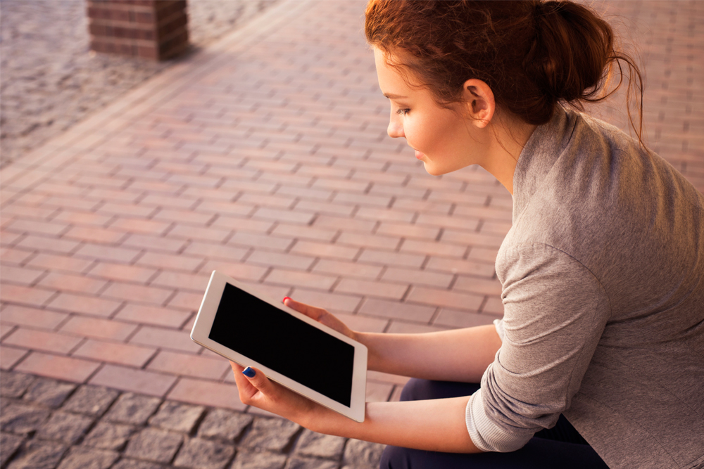 girl, woman, tablet, technology, electronics, read, reading, computer, laptop